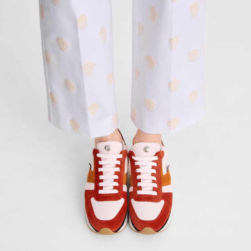 Red / Orange Women Longchamp Le Pliage Green Sneakers | Egypt-607TFJKCO